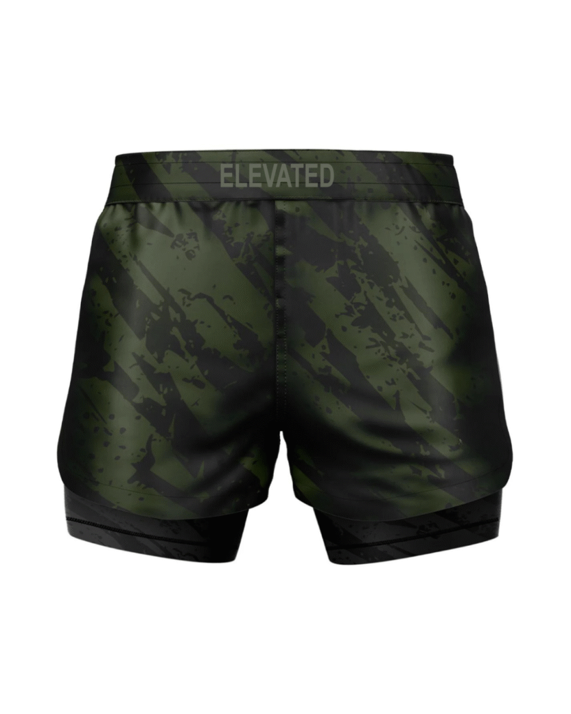 No-Gi BJJ Training Set on Mat no-gi bjj training set rash guard and shorts