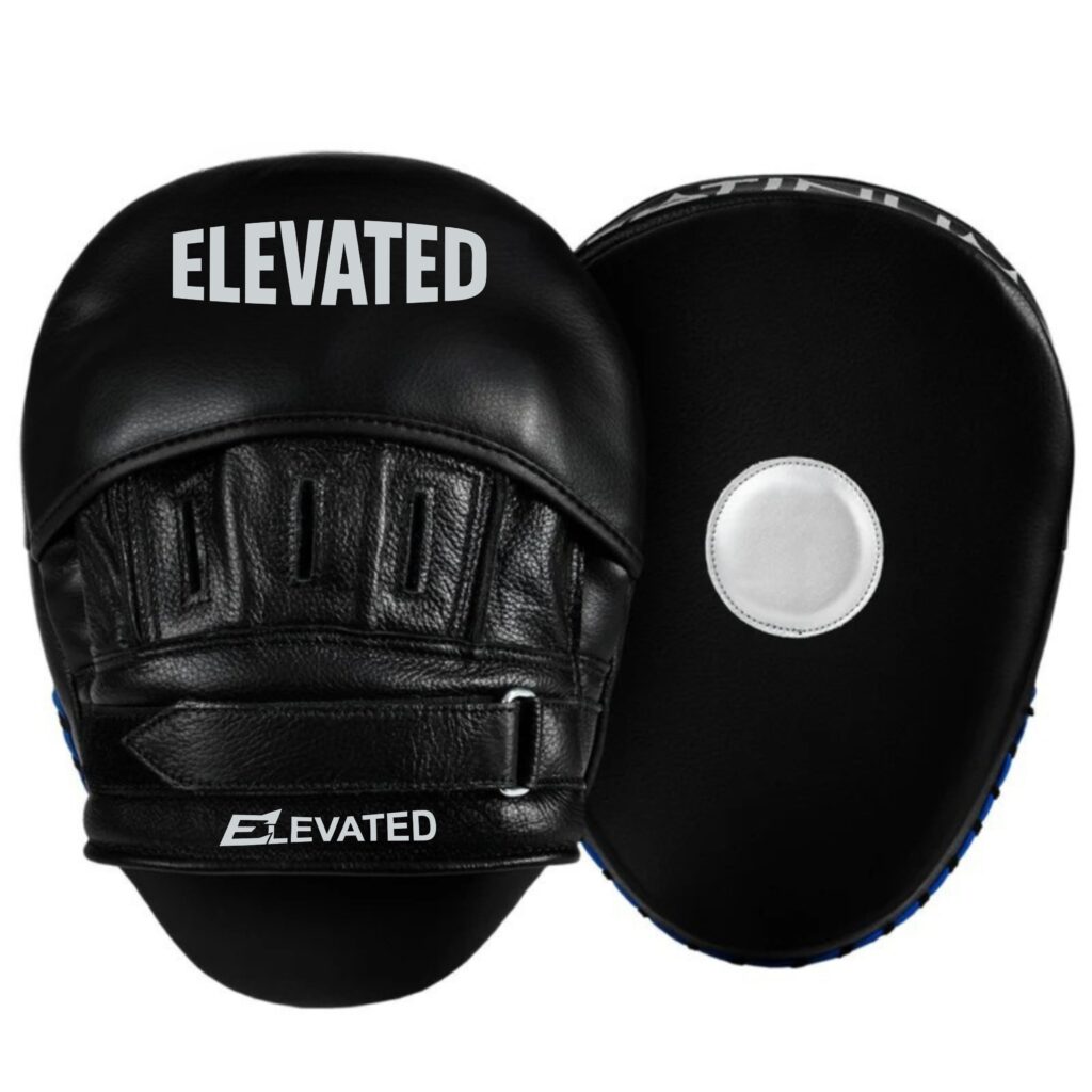Pair of ergonomic boxing focus mitts with padded grip for training