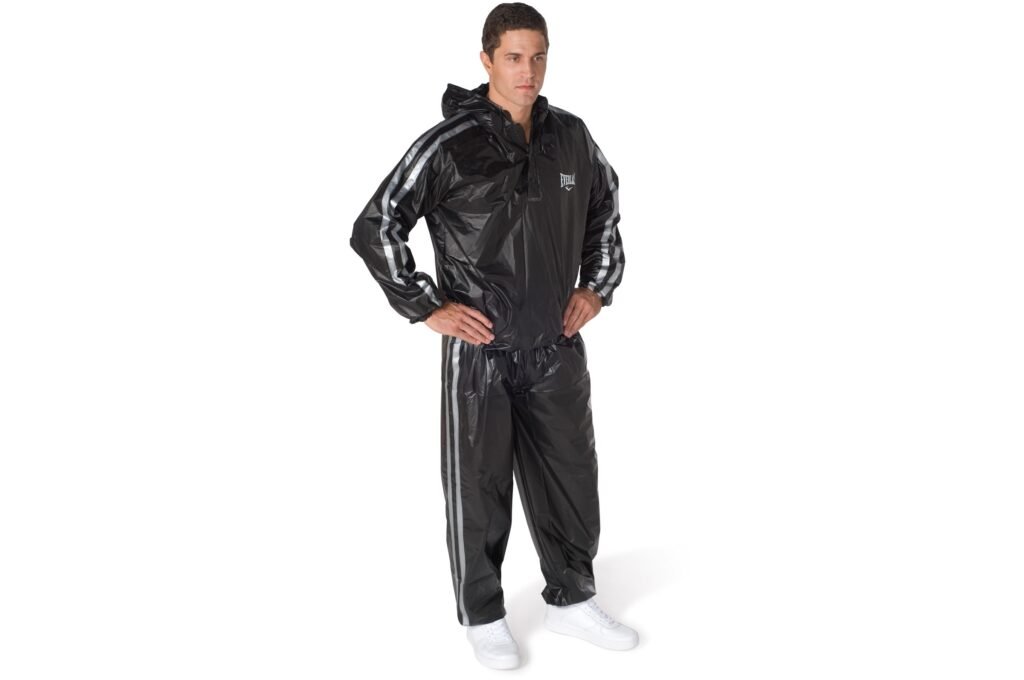 Men’s sauna suit with lightweight heat-retaining fabric designed for gym workouts cardio and fitness training