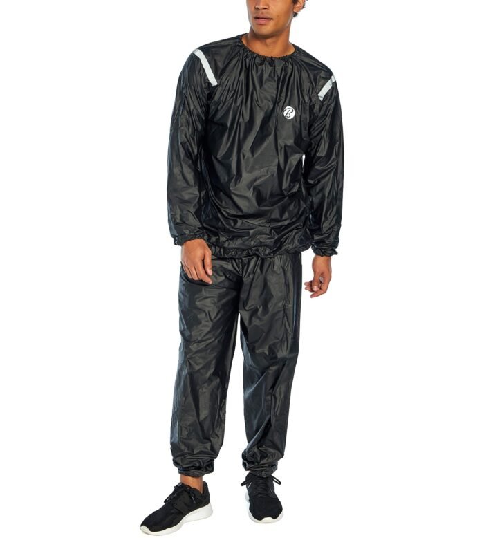 premium black sauna sweat suit for full body workouts and heat training